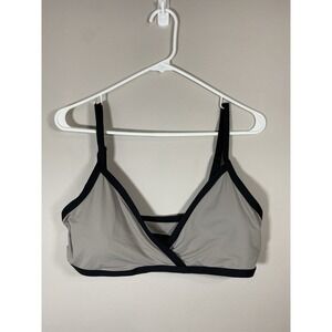 Andie The Cove Top Womens XLARGE Gray with‎ Black Trim Adjustable Straps EUC